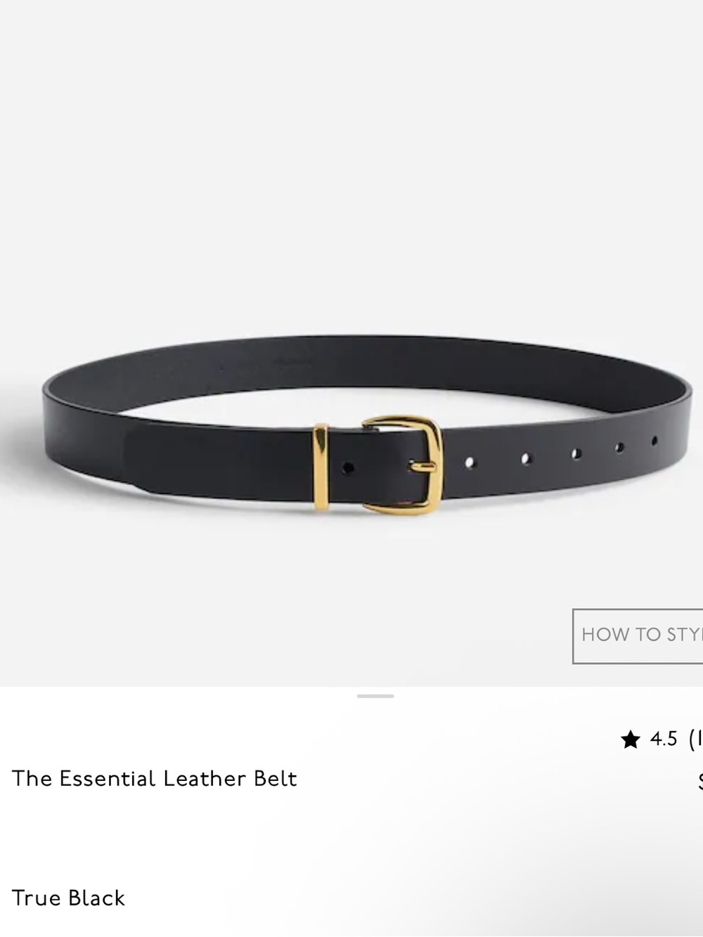 The Essential Leather Belt - True Black XS